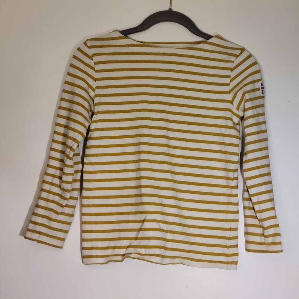 Mini Boden Long Sleeve Tee Shirt Stripe 7/8